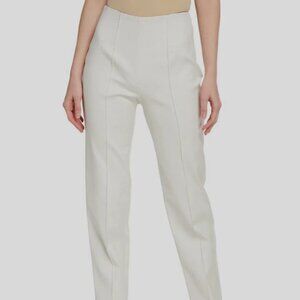 LAPOINTE Pintuck Scuba Ankle Trousers Pants Ivory Stretch